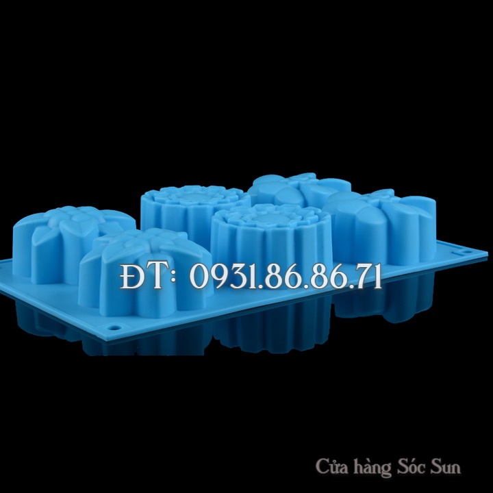 Khuôn silicon 6 hoa các loại – Mã số 1337