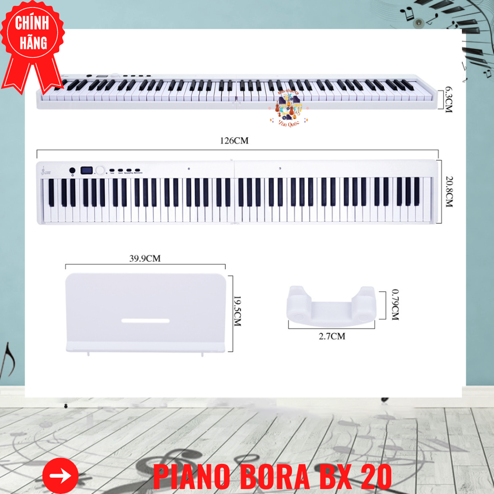 Đàn Piano Điện Bora BX 20 Gấp Gọn -88 Phím Nặng Cảm Lực - Kết Nối Bluetooth + Chân Đàn