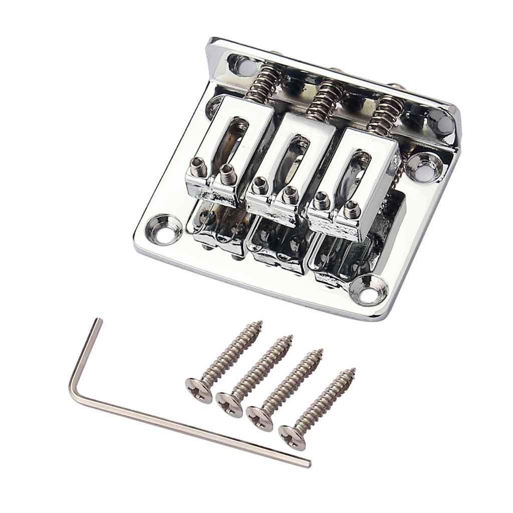 Adjustable 3 String Guitar Bridge Tailpiece Metal for Cigar Box Guitar DIY Set
