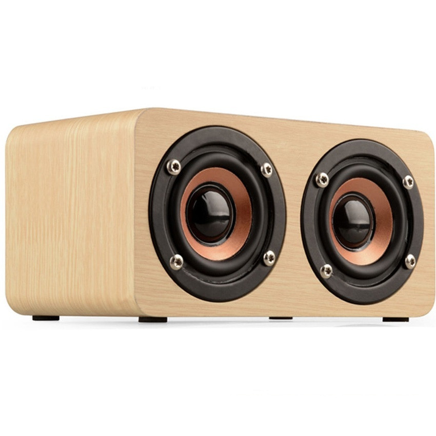 Loa gỗ bluetooth hifi super bass stereo speaker gắn thẻ nhớ g4 màu be