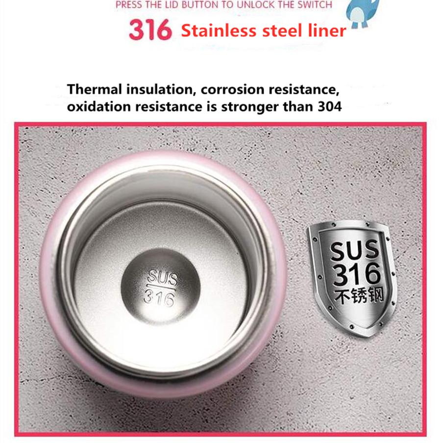 Dễ Thương Trẻ Em Sữa Bột Ấm Siêu Tốc Hoạt Hình Inox 316 Ống Hút Giữ Nhiệt Bình Của Bé Thứ Máy Hút Nước Tách Cà Phê
