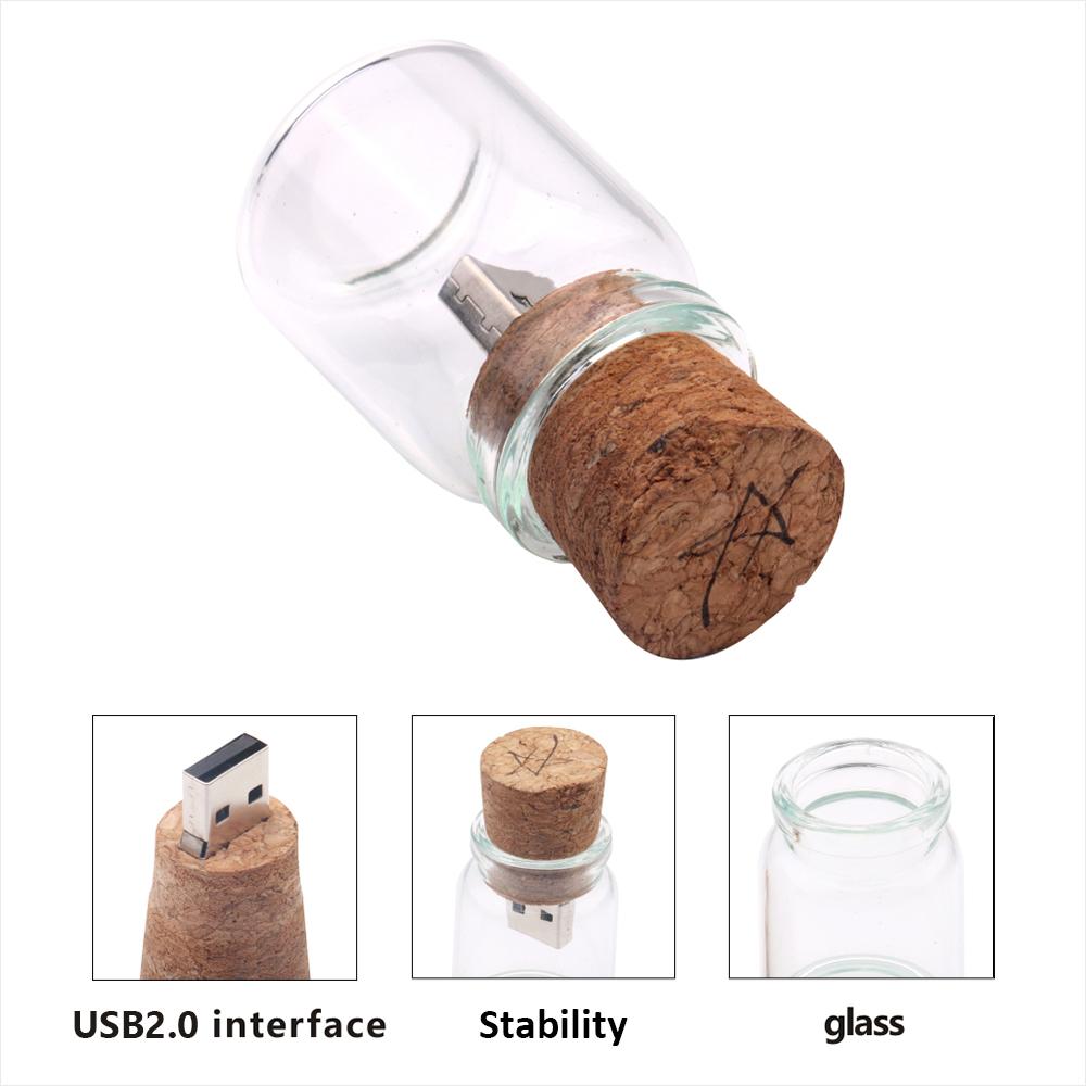 USB hình chai lọ Ổ USB Flash Ổ cắm Gỗ Flash Memory Stick U Disk cho PC