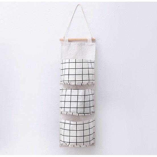 Túi vải đựng đồ 3 ngăn tiện dụng, Túi treo tường treo đồ, trang trí bếp, nhà cửa chất không thấm nước 2355 SHIPNHANH88