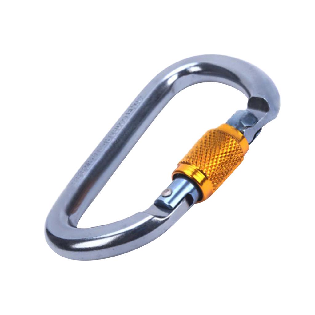 28KN Aluminum Screw Locking Carabiner Hook for Rescue Outdoor Rock Climbing Rappelling Exploring