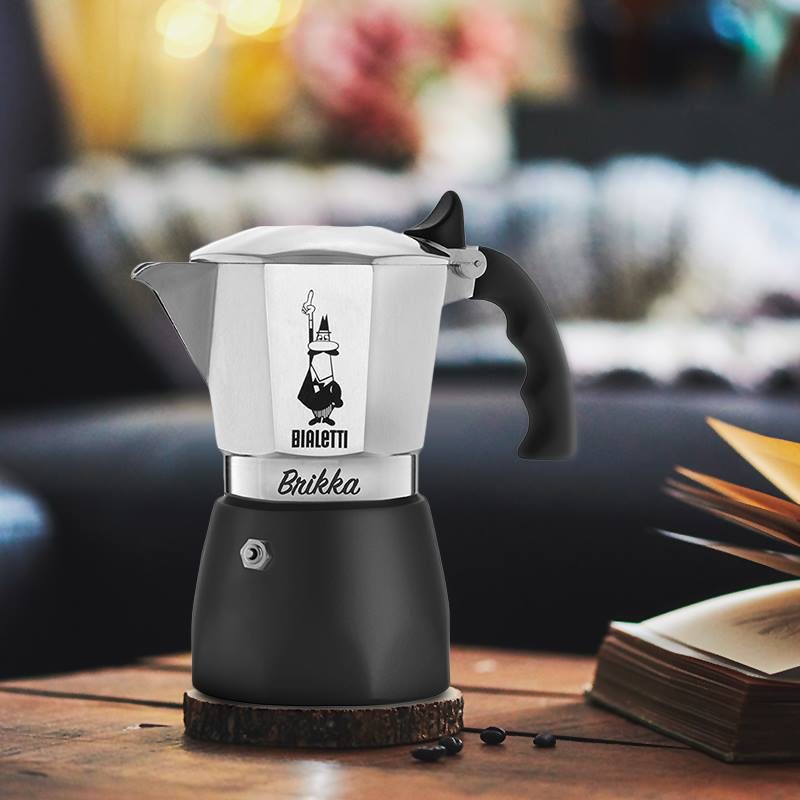 Ấm pha cà phê đời mới Bialetti Brikka 2 cup. Hàng Chính hãng