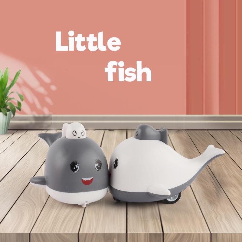 Đồ Chơi Trẻ Em Ô Tô Chạy Đà Bằng Nhựa Không Dùng Pin Xe Ô Tô Nhấn Chạy Hình Cá Heo Baby Shark Dễ Thương