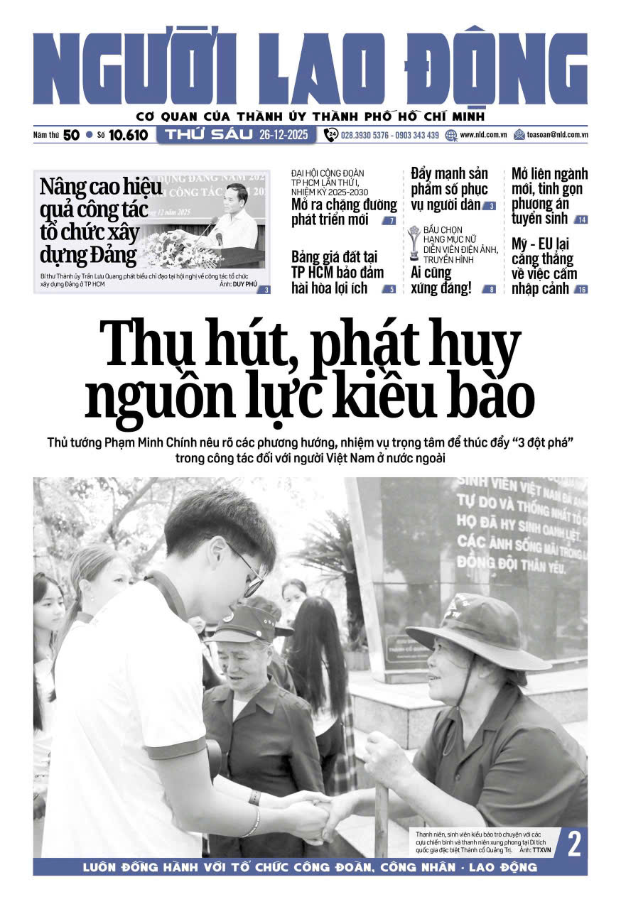 Nhật báo Người Lao Động từ ngày 22-12-2025 đến 28-12-2025