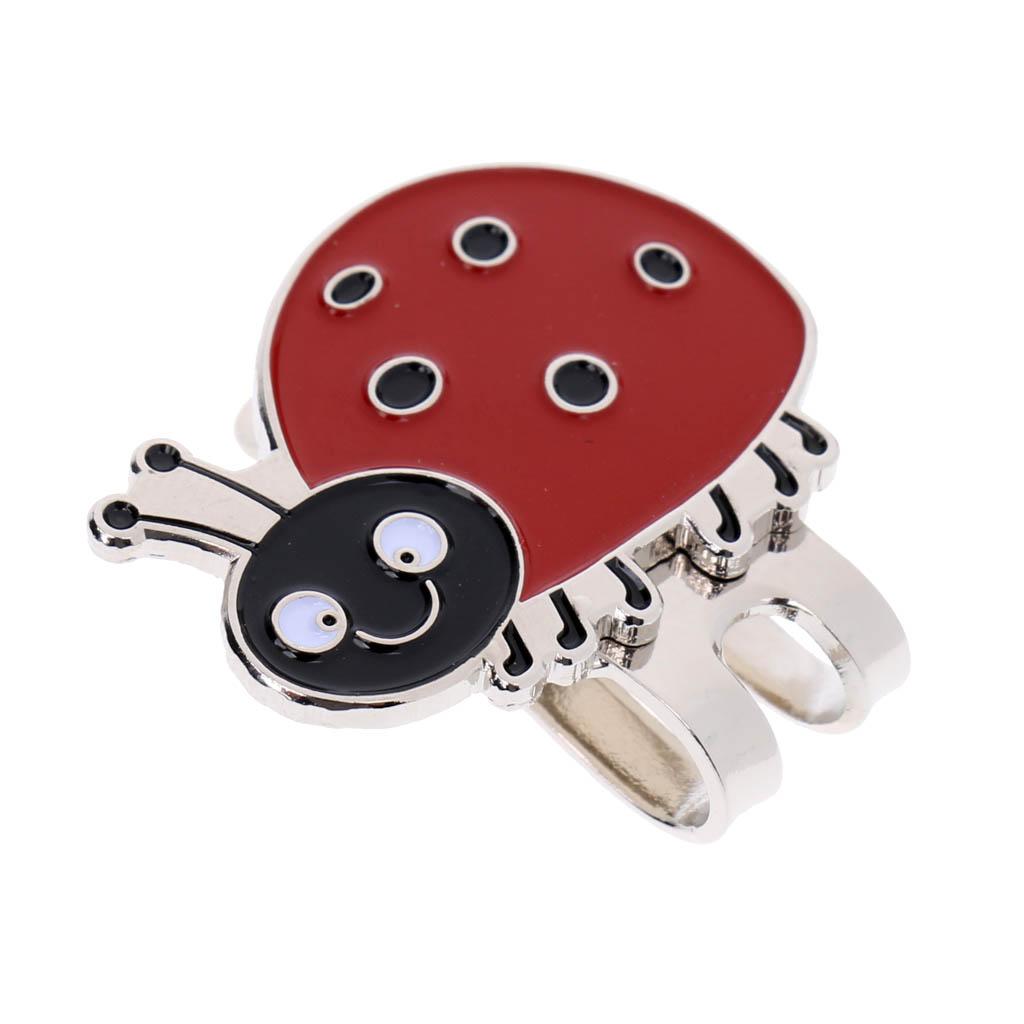 2Pcs Little Bee,Ladybird Pattern Magnetic Golf Ball Marker Clip On Golf Cap Visor Golf Accessory