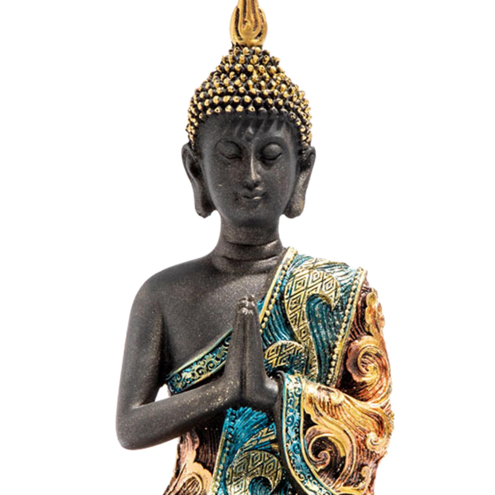 Buddha Statue Meditating Buddha Decorative Figurine Thai Shakyamuni Sitting Statue Desktop Living Room Office Yoga Zen Decoration Collectibles