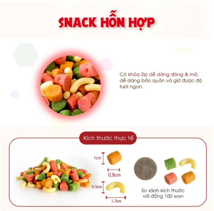Snack Hỗn Hợp Cho Chó Bowwow Hàn Quốc - Bánh thưởng cho chó ngăn ngừa béo phì | Chăm sóc mắt, da và lông