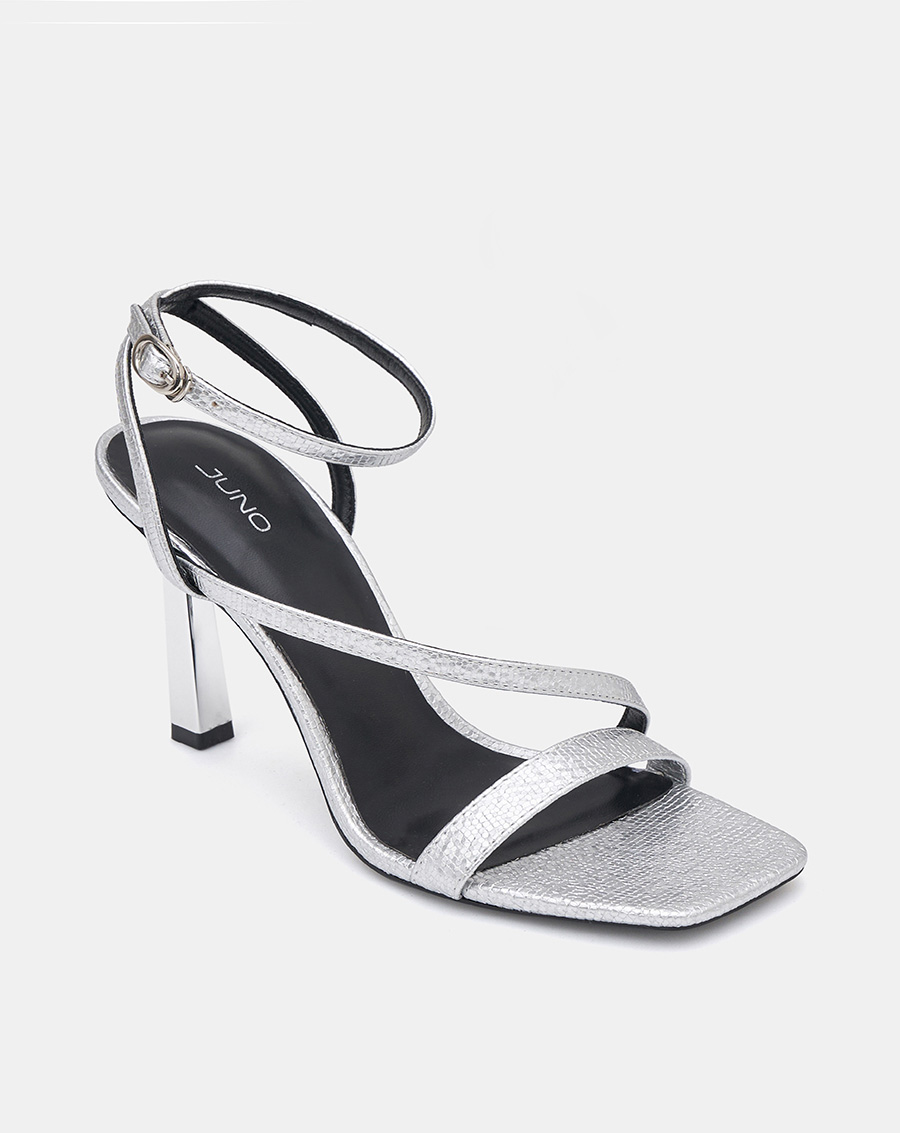 Giày Sandal 11cm Nữ Thời Trang JUNO Mũi Vuông Quai Chéo SD11021