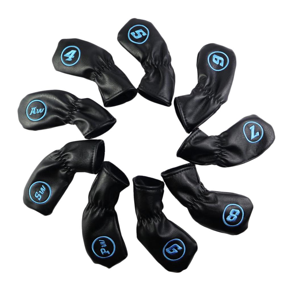Set 9 Vỏ Bọc Đầu Gậy Golf 4-AW Bằng Da PU Chống Thấm Nước