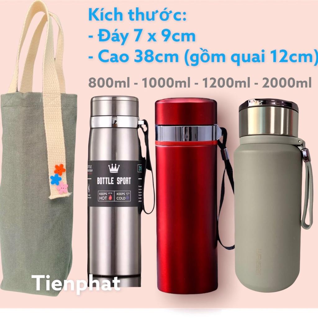 Túi Vải Đựng Bình Nước, Bình Giữ Nhiêt, Ly Giữ Nhiệt 500ml 800ml 1L 2LL