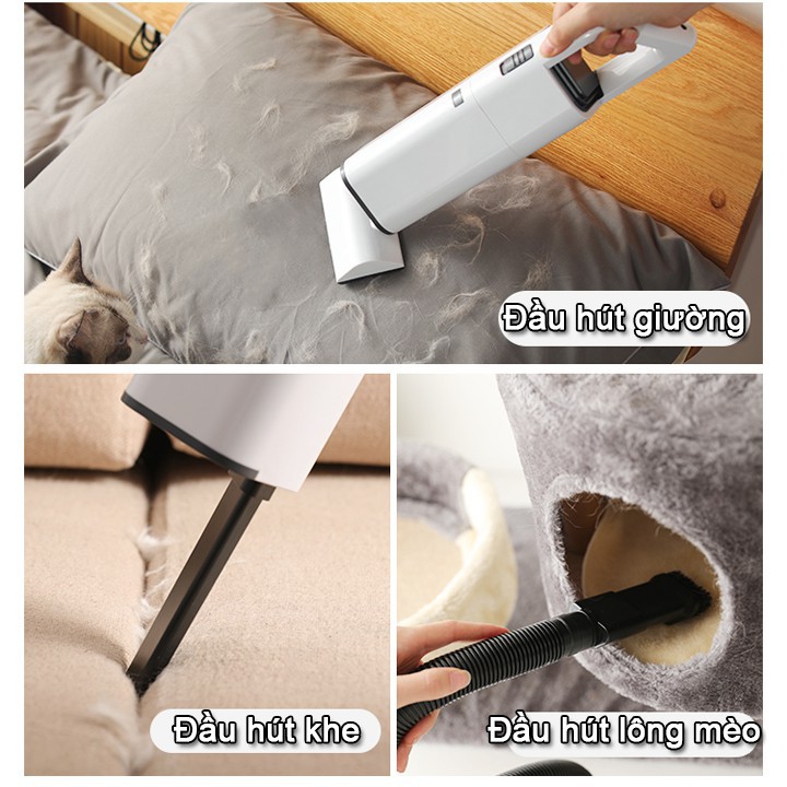 Máy hút bụi cầm tay không dây mini AIKESI bản nâng cấp siêu khỏe lực hút cực mạnh hàng cao câp mẫu mới cho ô tô nhà cửa sạch sẽ
