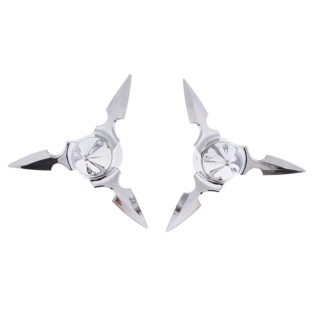 Chrome Spun Blade Spinning Axle Caps for 2002-2011
