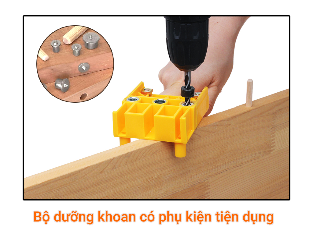 Bộ cữ khoan mộng gỗ thẳng mép tấm cầm tay 6-8-10mm DIY 41 chi tiết