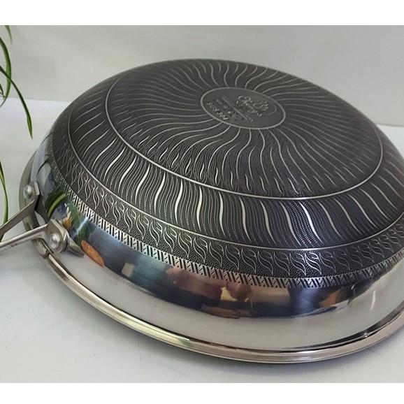 Chảo chống dính 2 mặt 5 lớp inox 304 công nghệ khắc laser tổ ong 32cm 34cm sâu lòng hàng được xuất khẩu qua Đức