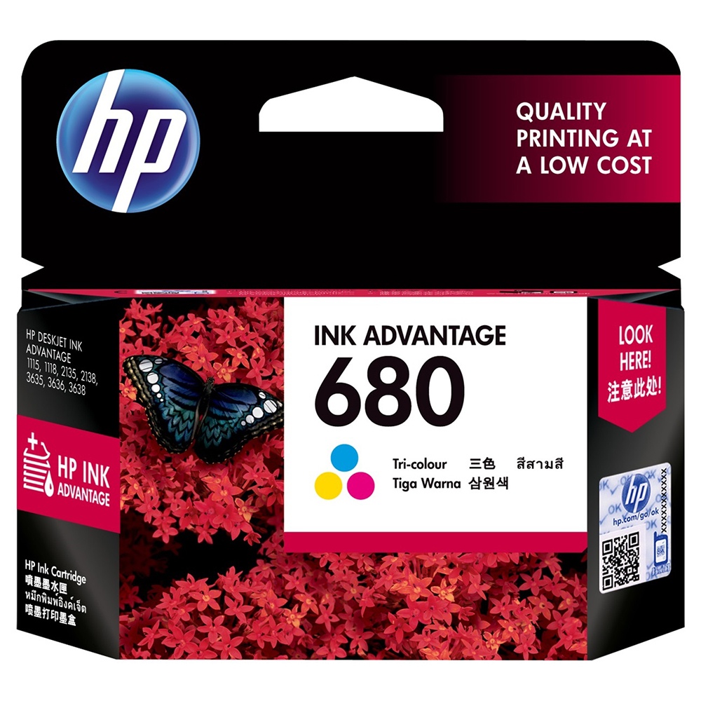 Mực in HP 680 Tri-color Original Ink Advantage Cartridge (F6V26AA) - Hàng chính hãng