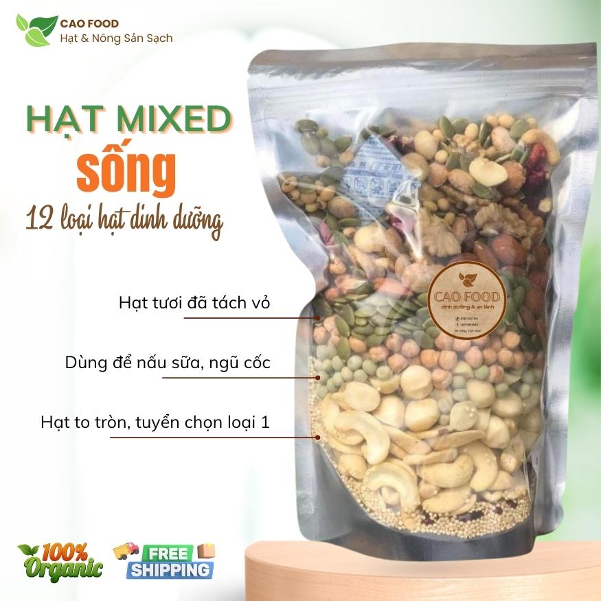 Hạt thập cẩm tươi nấu sữa, ngũ cốc từ 12 loại hạt dinh dưỡng - có tặng kèm chà là và muối hồng