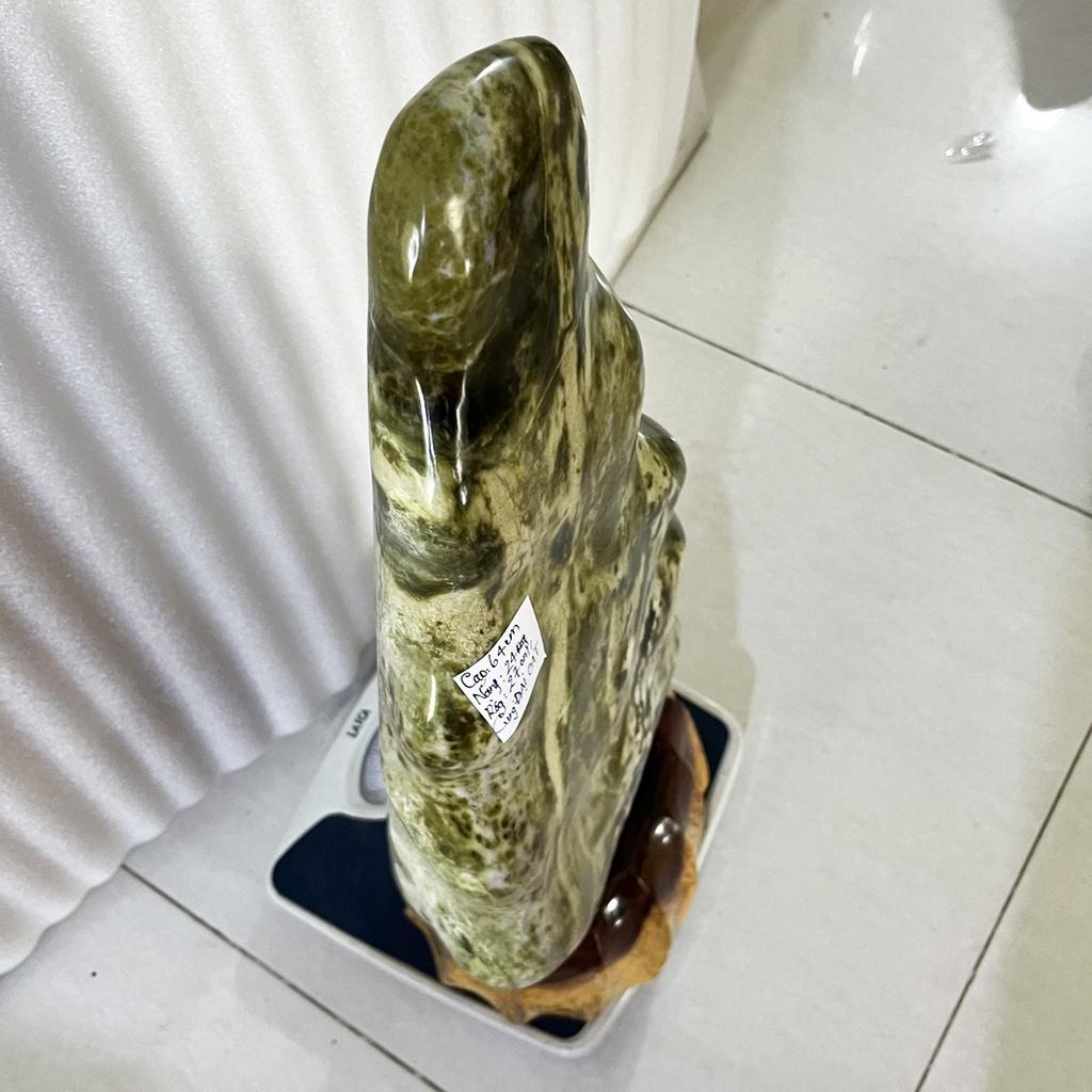 Cây đá trấn trạch màu xanh Cao 64, nặng 24 kg cho người mệnh Hỏa và Mộc