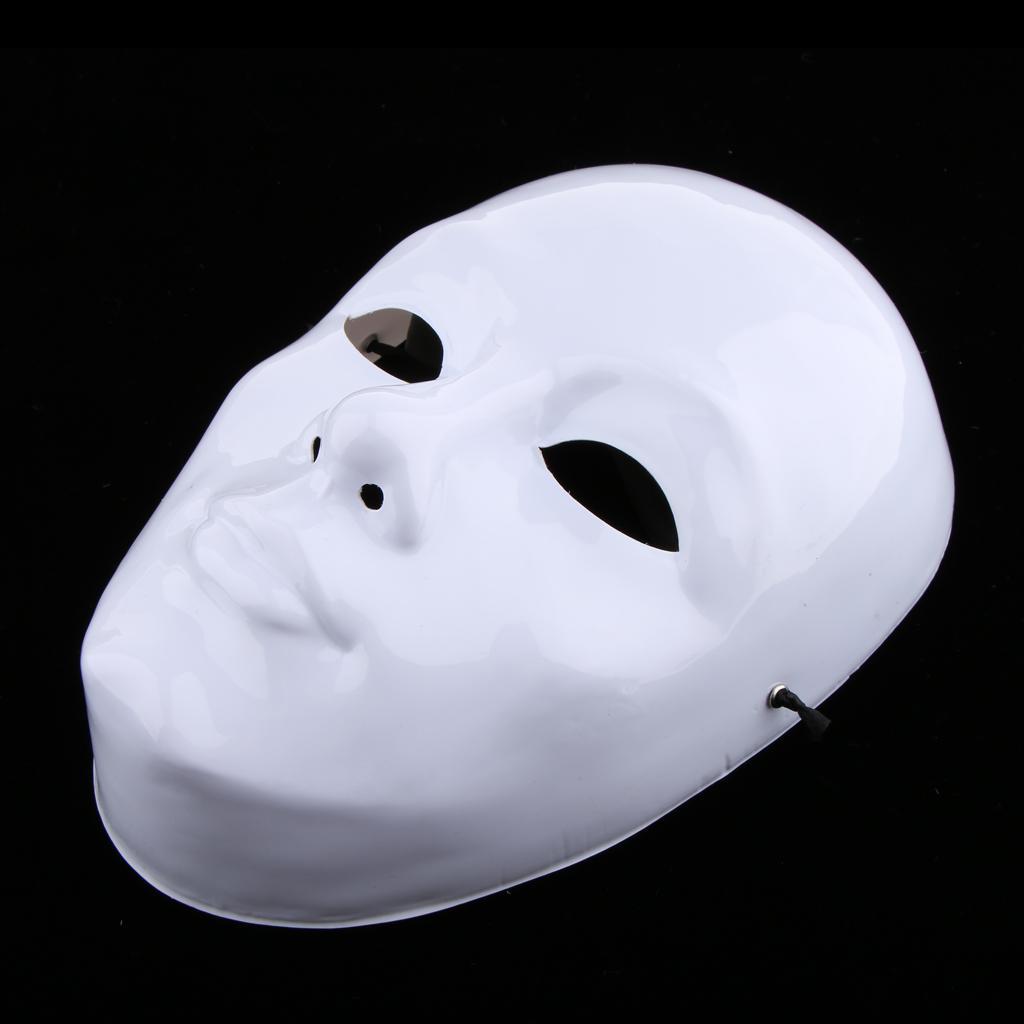 2 Piece DIY Unpainted Mask White Blank Face Mask Masquerade Costume Mask Set