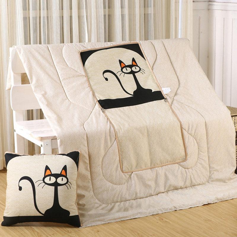 Đa Năng Chăn Có Thể Gập Gối Đệm Bông PP Cho Ghế Sofa Giường Xe Du Lịch 2 Trong 1 Hình Hoạt Hình Gối Đệm Vỏ Chăn Chăn
