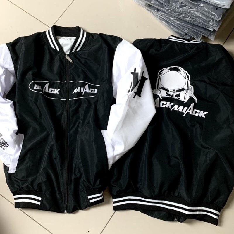 Áo Khoác Bomber Jacket Dù 2 Lớp BLACK MIACK Varsity Form Rộng Nam Nữ Unisex Couple Phong Cách Hàn Quốc