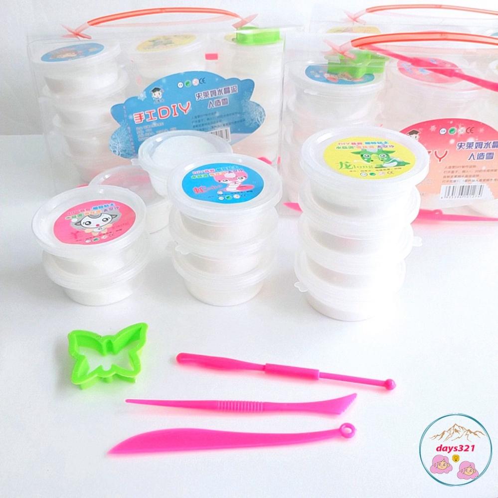 Hộp 12 hũ slime mây white color dạng sữa bò đẹp tuyệt nhũ phong phú công cụ giải trí slam squishy