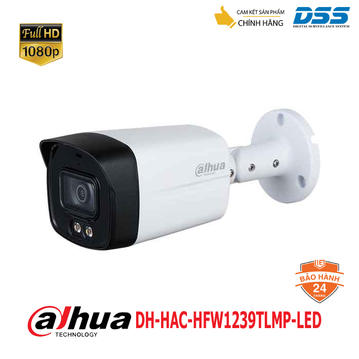 Camera Thân To Hdcvi 2Mp Fullcolor Dahua Dh - Hac - Hfw1239Tlmp - Led Nhìn Đêm Có Màu Hàng Chính Hãng Dss Việt Nam