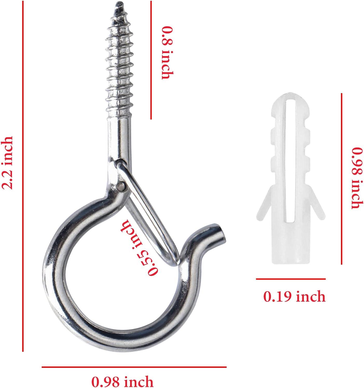 12 Gói Vít Móc Treo Tường Hoặc Treo Trần Có Khóa An Toàn Cho Năm Mới Đêm Giao Thừa Nhà Để Xe Đảng Bạc
