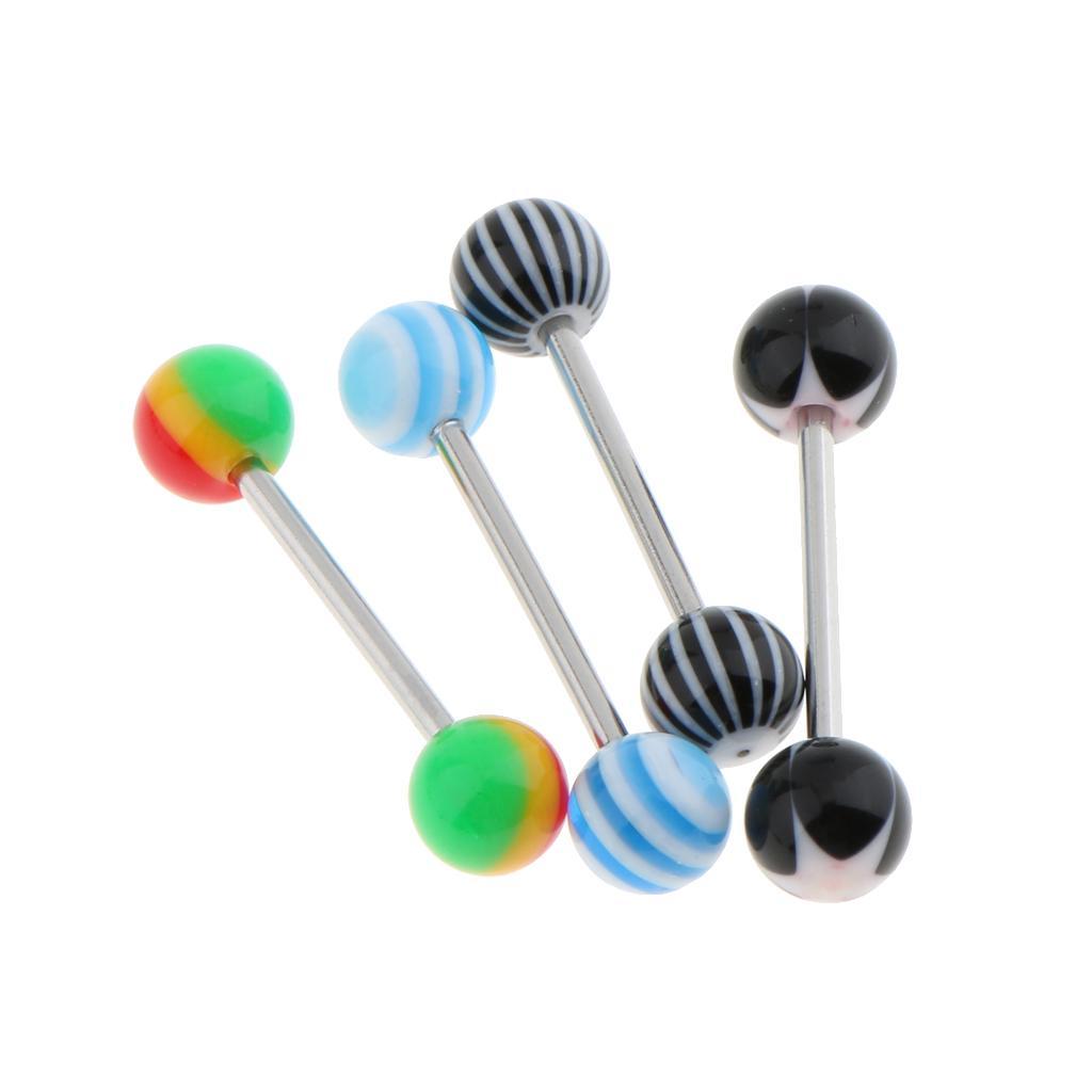 30pcs 14G Stainless Steel Acrylic Ball Barbell Bar Stud Piercing