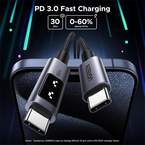 Cáp USB Type-C to Type-C Ugreen Uno PD Fast Charging L509 0.5m/1m/2m/3m - Hàng chính hãng