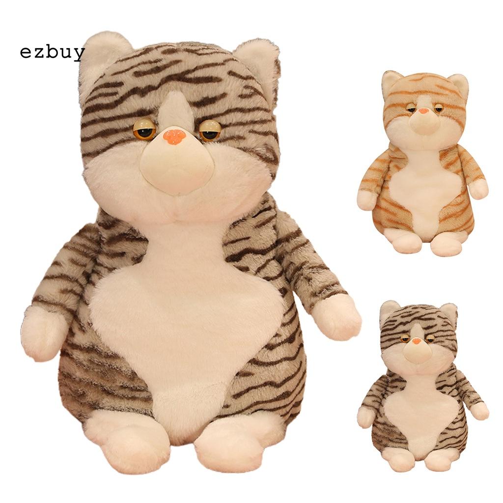 Washable Cat Stuffed Toy Clear Lines Kitty Stuffed Doll Breathable for Anniversary