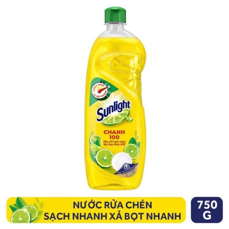 Nước rửa chén chanh mới sạch nhanh xả bọt nhanh chai 750g