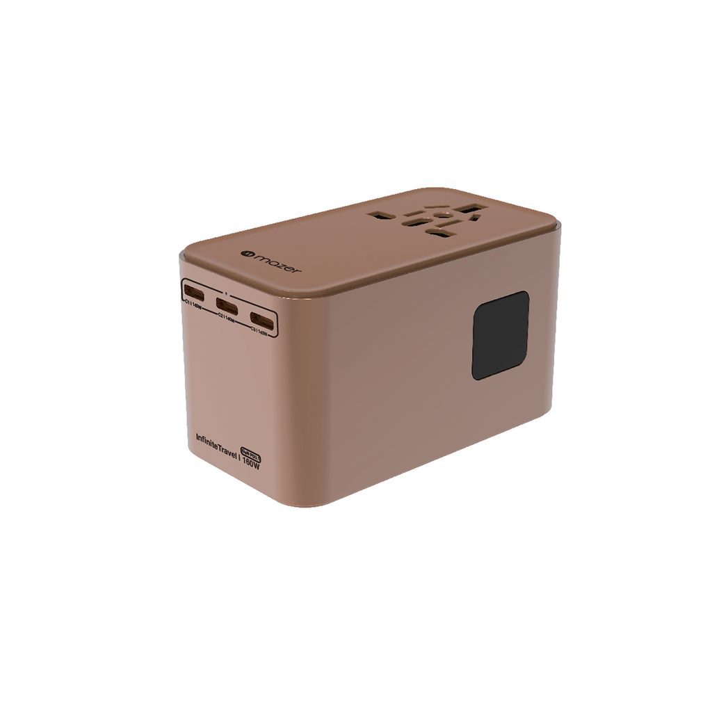 Củ sạc du lịch PD160W Mazer GaN Infinite IFTravel1160PD có cáp USB C tích hợp - Hàng chính hãng