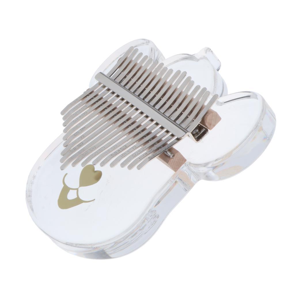 Portable Kalimba 17 Key Thumb Piano Clear for Beginner with Bag Tuner Hammer Finger Guards
