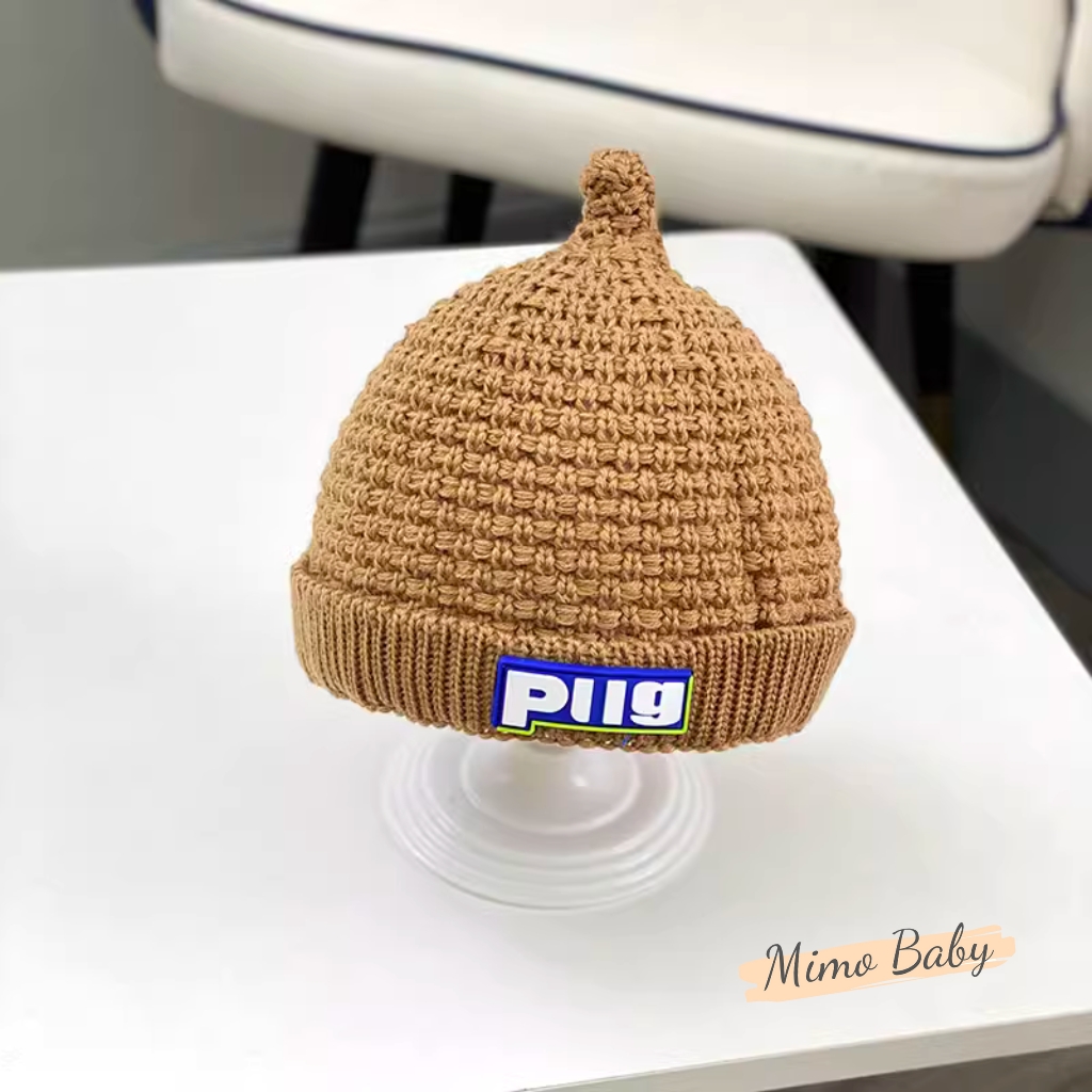 Mũ nón len chóp nhọn đính chữ Piig đáng yêu cho bé ML251 Mimo Baby