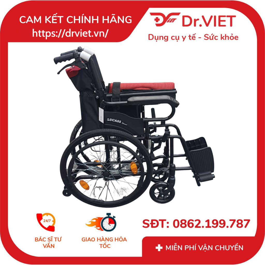 XE LĂN SẮT SƠN 2 CHỐNG LẬT LUCASS X-980L [CHÍNH HÃNG] PHÙ HỢP VỚI NGƯỜI GIÀ VÀ NGƯỜI KHUYẾT TẬT