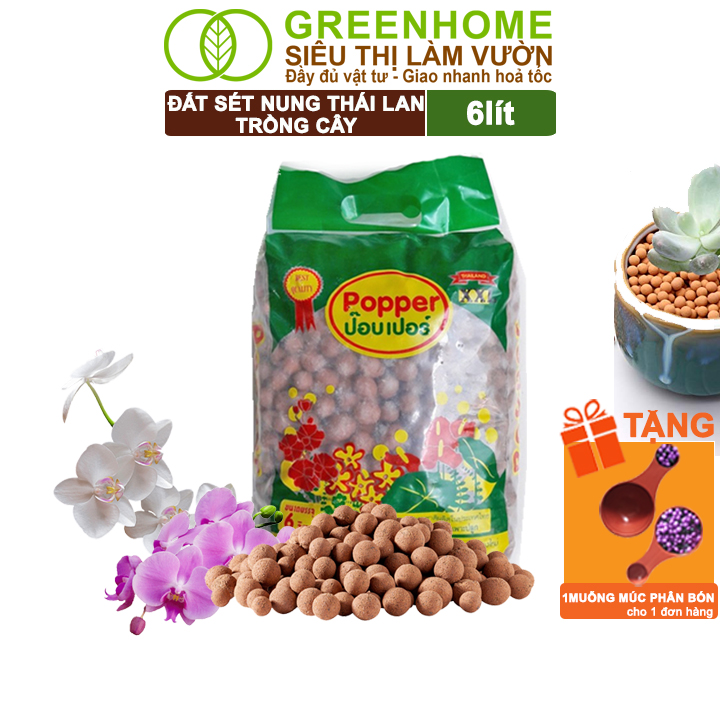 Đất Sét Nung Trồng Cây Greenhome, Bao 6Lít, Thái Lan, Trồng Sen Đá, Phong Lan, Sứ, Thuỷ Canh, Chống Mọc Cỏ, Thoáng Khí - Đất Nung 6Lít Xxl