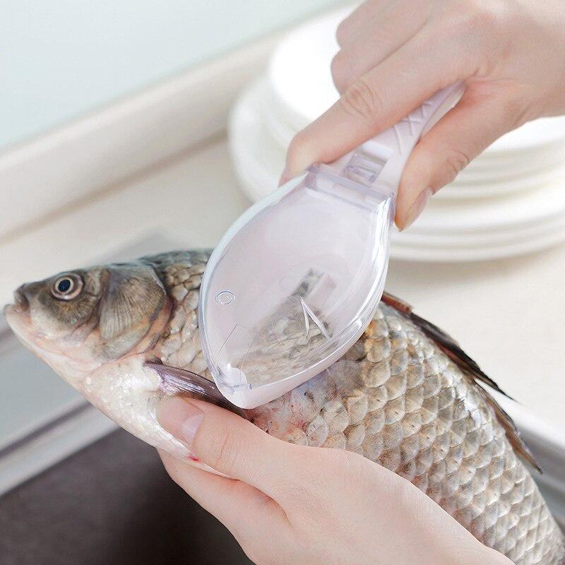 Creative Fish Scaler Transparent Cover Fish Cleaning Tools Kitchen Supplies Cooking Tools
