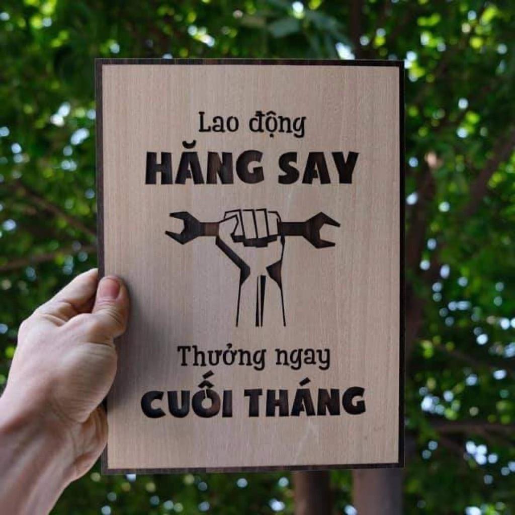 Trang slogan treo tường bằng gỗ trang trí Văn Phòng tạo động lực dầy 9mm