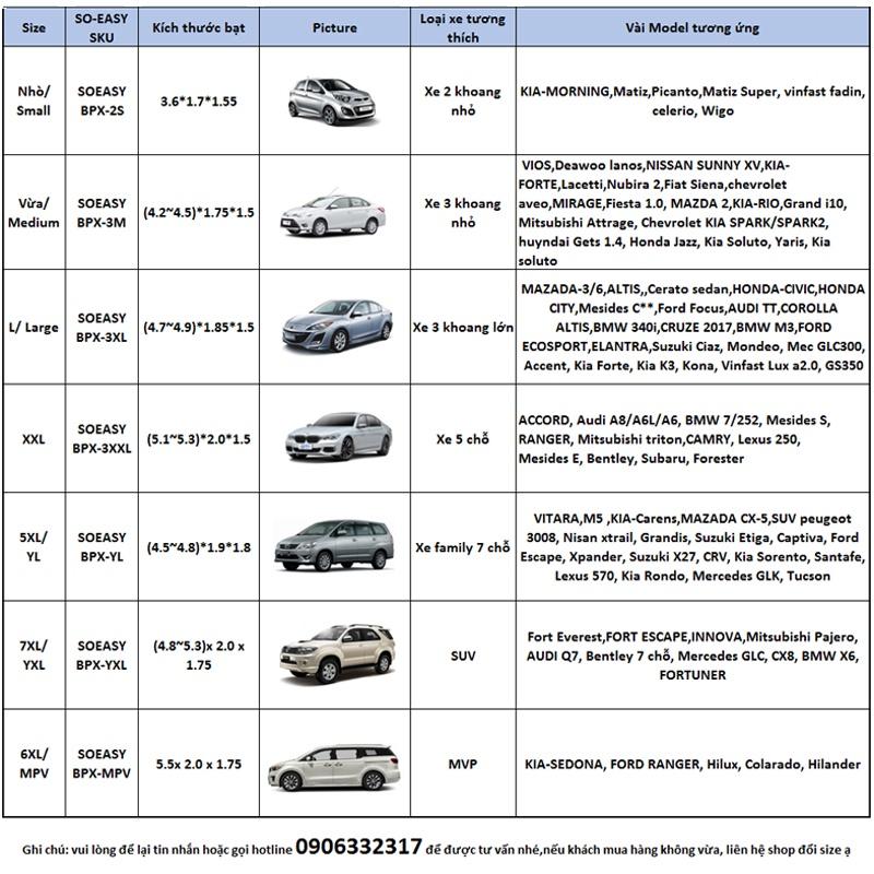 Bạt Phủ xe ô tô Mazda cx5, Bạt phủ xe hơi - áo trùm che phủ xe hơi nhôm bạc 4 chỗ đến 7 chỗ