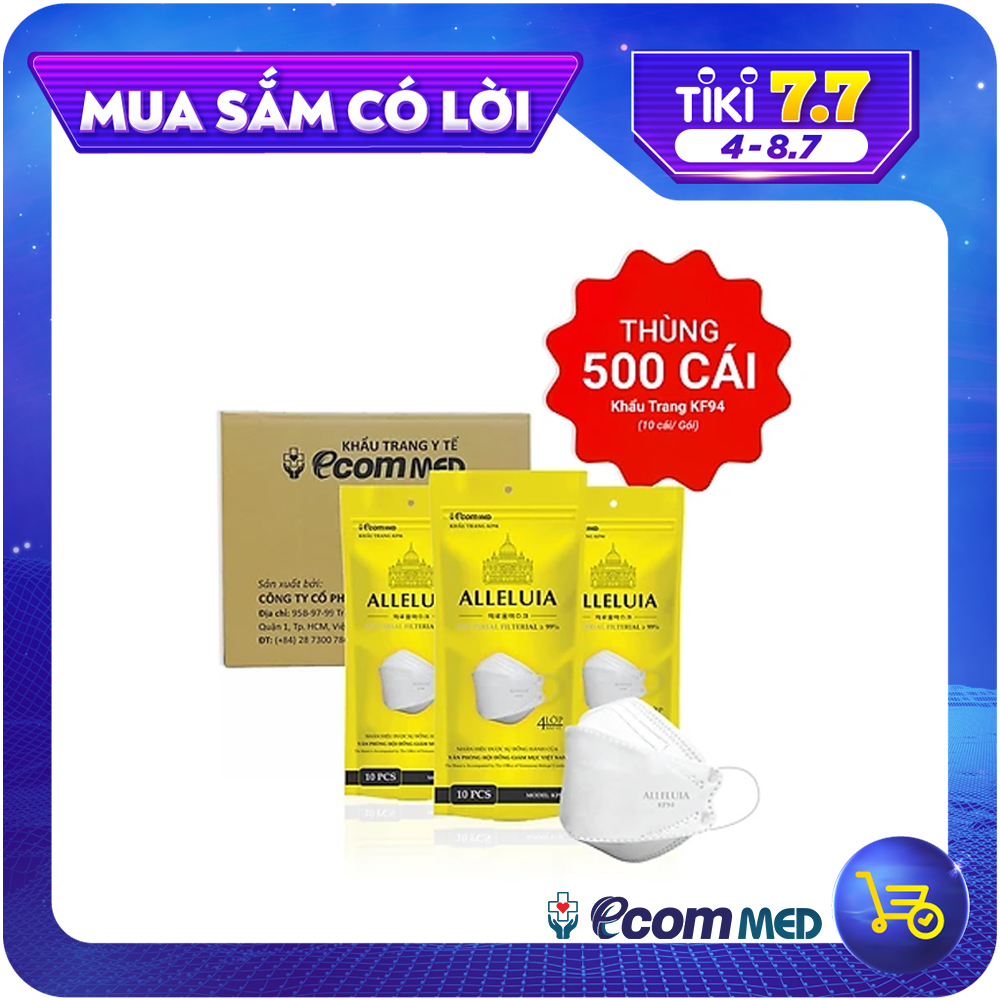 Thùng 500 Khẩu Trang KF94 Công Giáo EcomMed