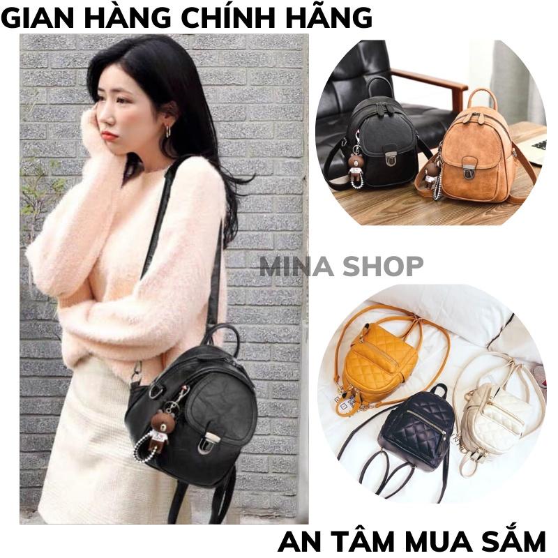 (TẶNG MÓC GẤU) Balo Mini Nhỏ Nữ Thời Trang Kiêm Túi Xách Đeo Vai Giá Rẻ Cho HọcSinh Sinh Viên Dùng Đi Học Đi Chơi DuLịch