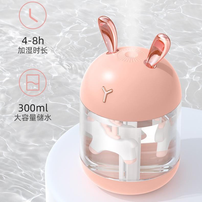 Máy Xông Tinh Dầu Mini Phun Sương Tạo Ẩm Hình Hộp Nhạc Cổng Cắm USB Dung Tích 300ml Xông Liên Tục 4-8h Bù Ẩm Phòng Ngủ