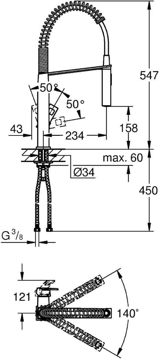 Vòi rửa bát Grohe Einhand-Spültischbatterie, DN 15, 1 Stück, 31395DC0 Made in Germany hàng chính hãng
