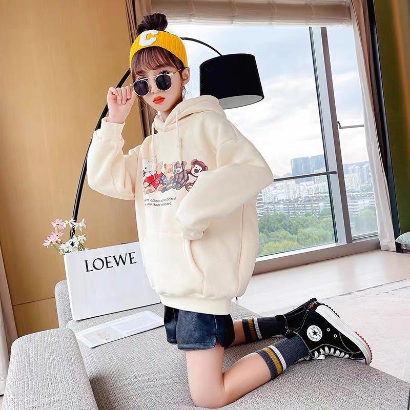 Áo hoodie bé gái-bé trai thời trang thu đông ấm áp đi học được cho trẻ em từ 4 đến 10 tuổi