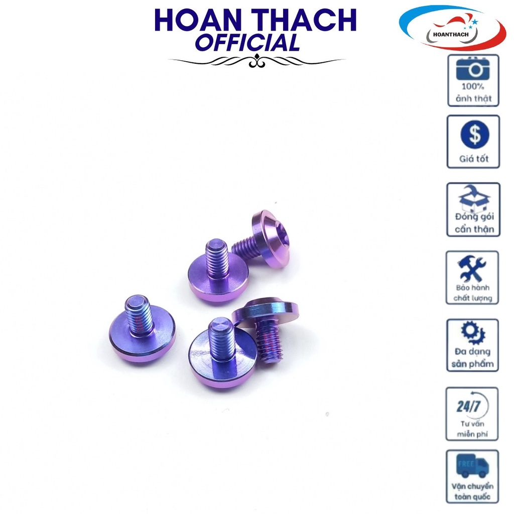 Ốc Gr5 Titan Dù 6L10 Xanh Tím dùng cho nhiều dòng xe  SP010294 (giá 1 con)