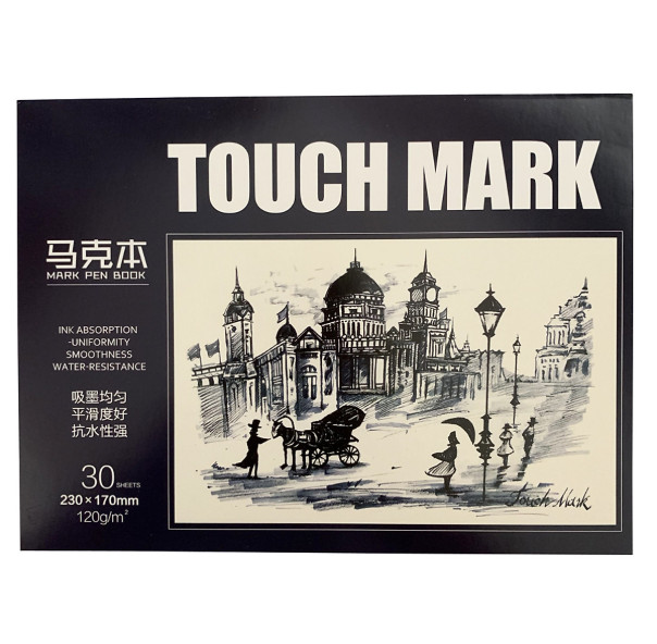 Sổ vẽ, viết Touch Mark chuyên dụng dành cho mỹ thuật  dùng để vẽ màu nước, chì, màu bộ kích thước a5, 100% bột giấy ECF