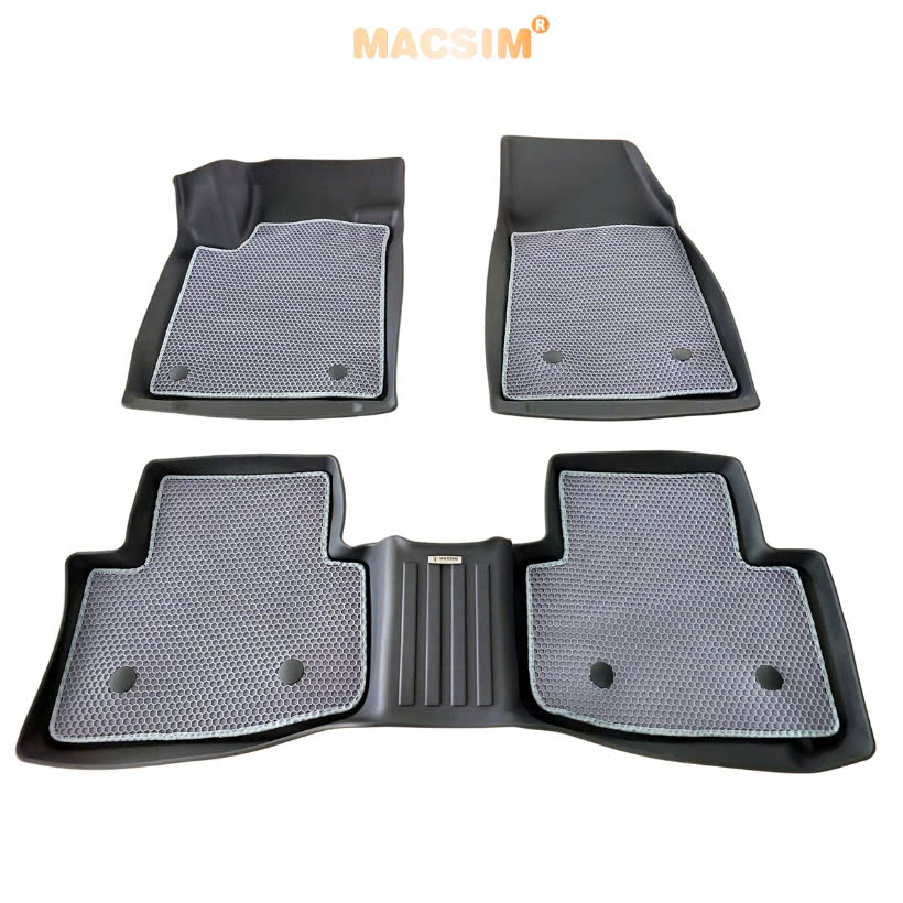 Thảm 2 lớp (sd3) dạng lưới lục giác MG5 (màu ghi) bề mặt cao su siêu sạch nhãn hiệu Macsim